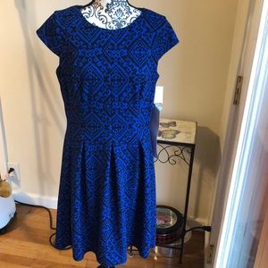 AGB Blue and Black Patterned Dress